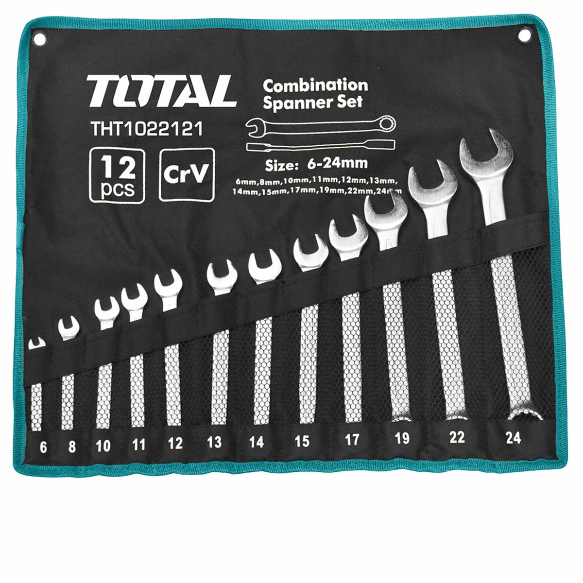 TOTAL THT1022121 12 Pcs Combination Spanner Set (6-24mm) Total
